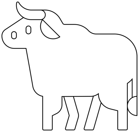 Ox Emoji Coloring Page